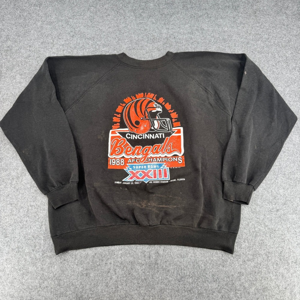Vintage Cincinnati Bengals 1988 AFC Champions Super Bowl XXIII Sweatshirt Black